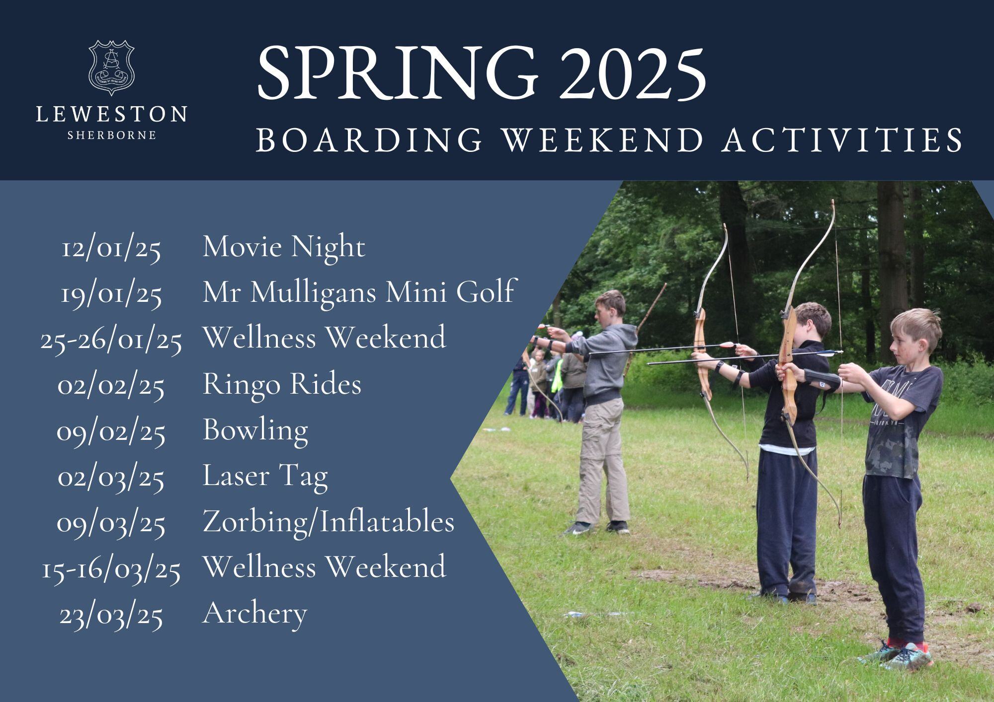 Boarding Activities Spring 2025