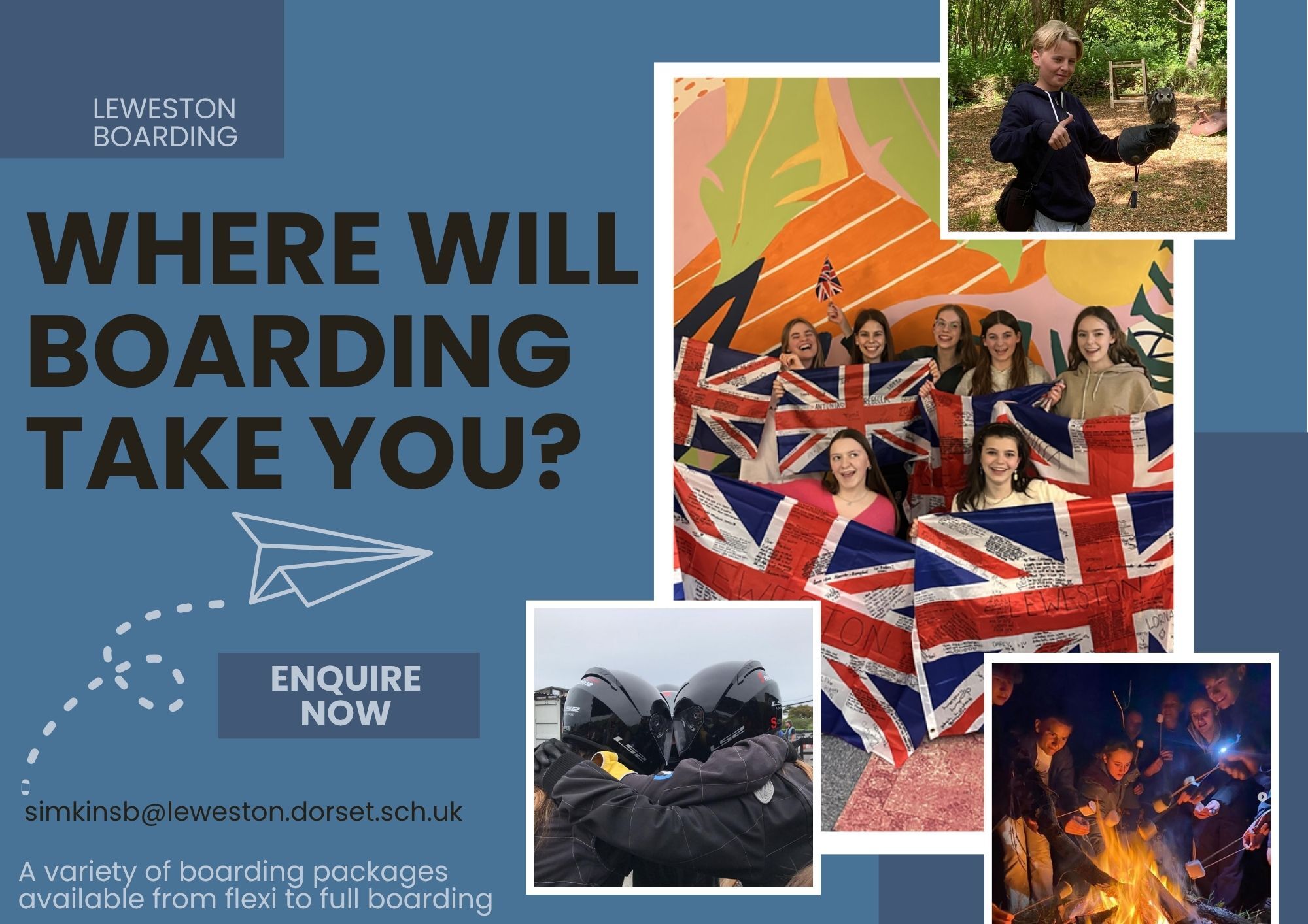 Boarding promotional graphic