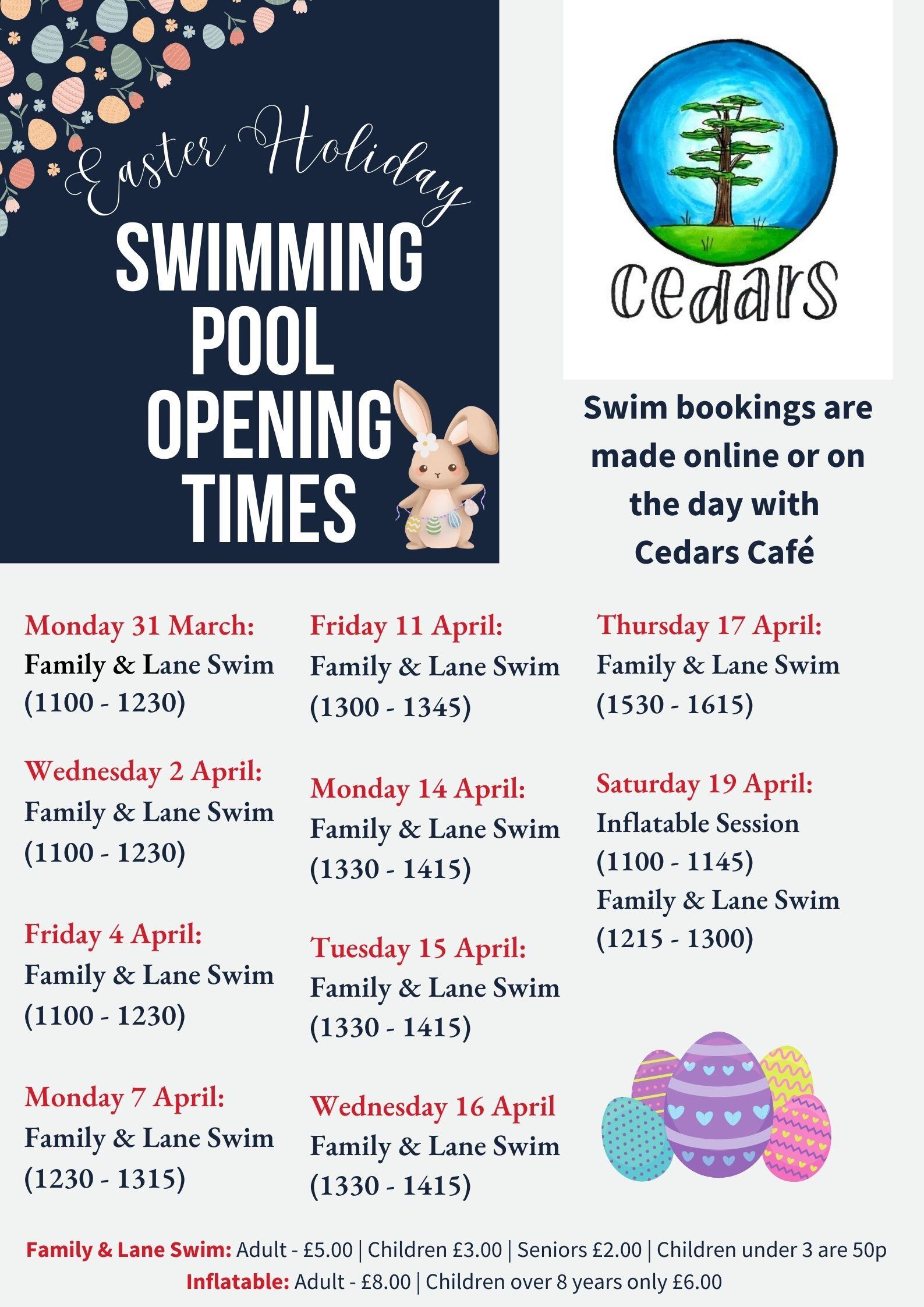 Easter Swim Timetable
