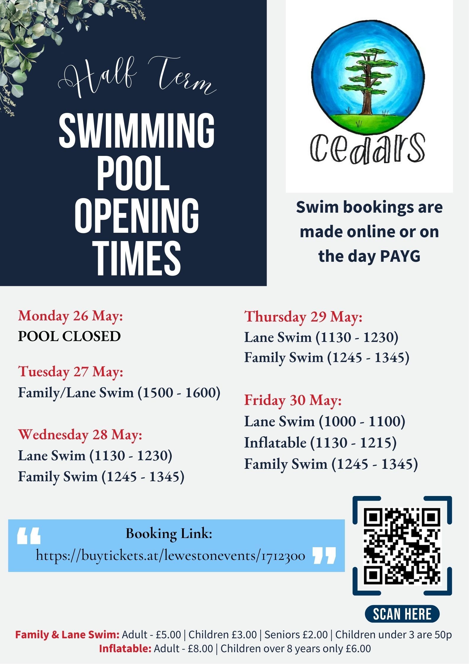 May Half Term Timetable