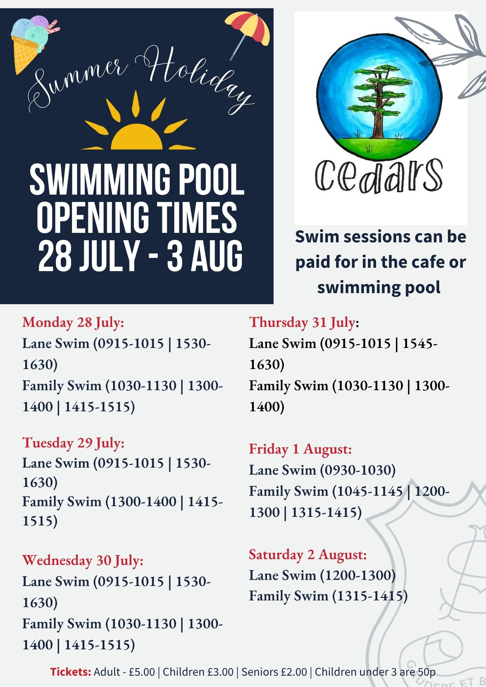Summer Timetable - WEEK 4