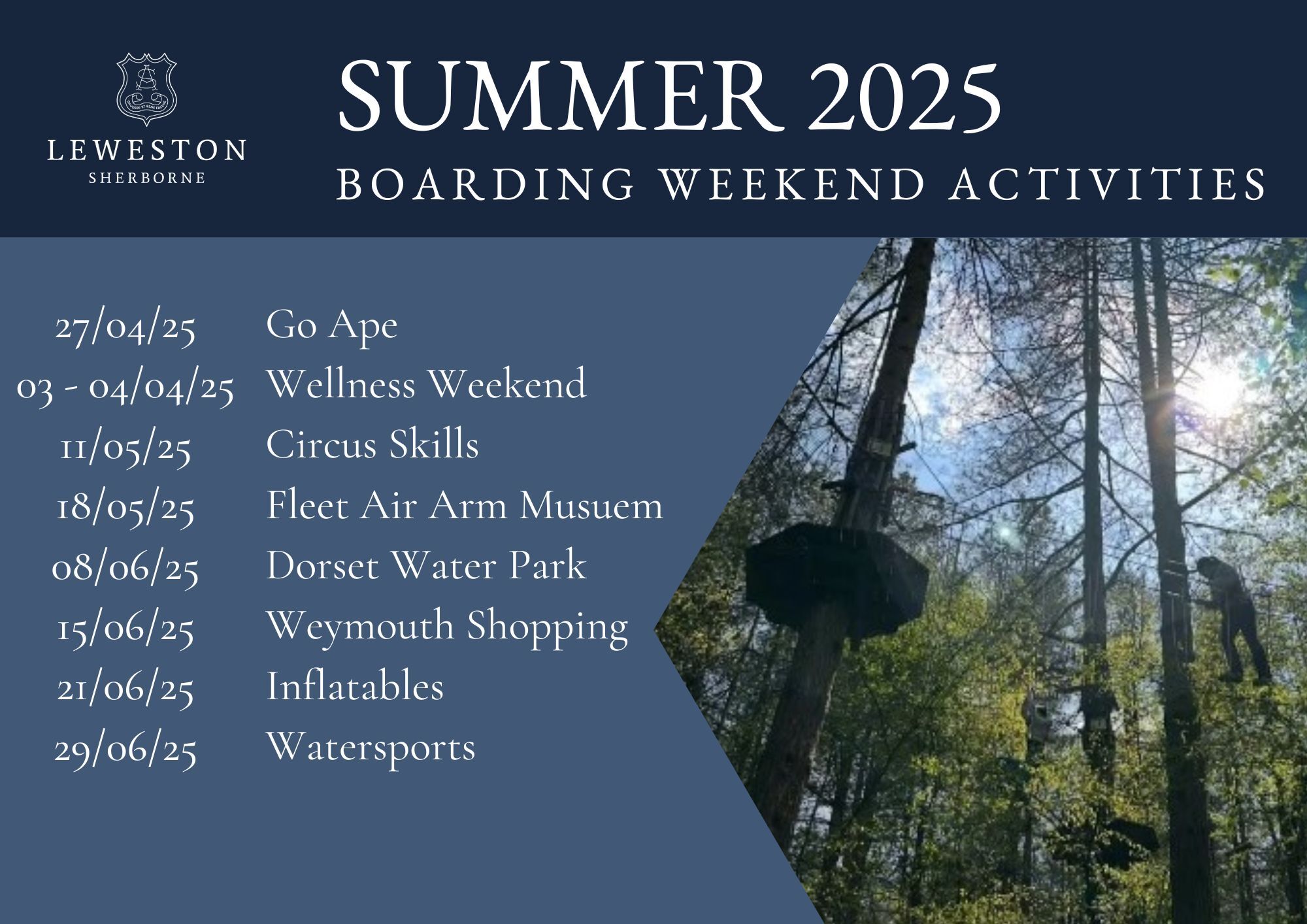 Boarding Activities Summer 2025