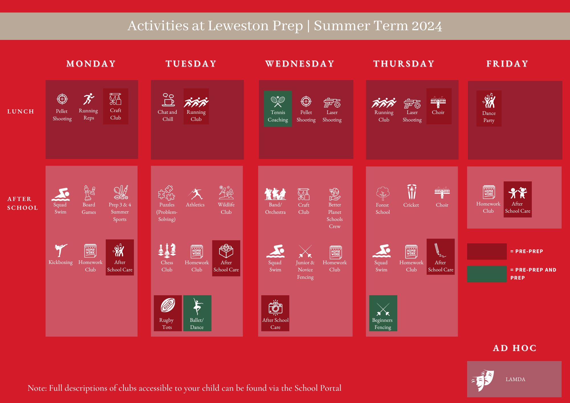 Prep Activities Infographic Summer 24 